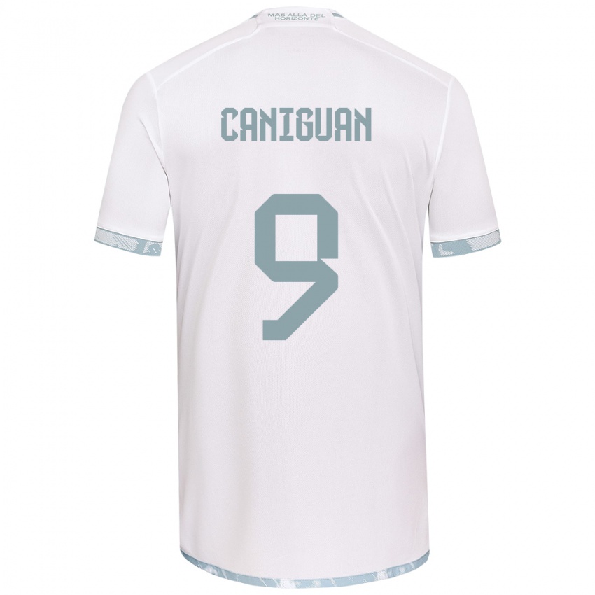 Heren Franchesca Caniguán #9 Wit Grijs Uitshirt Uittenue 2024/25 T-Shirt