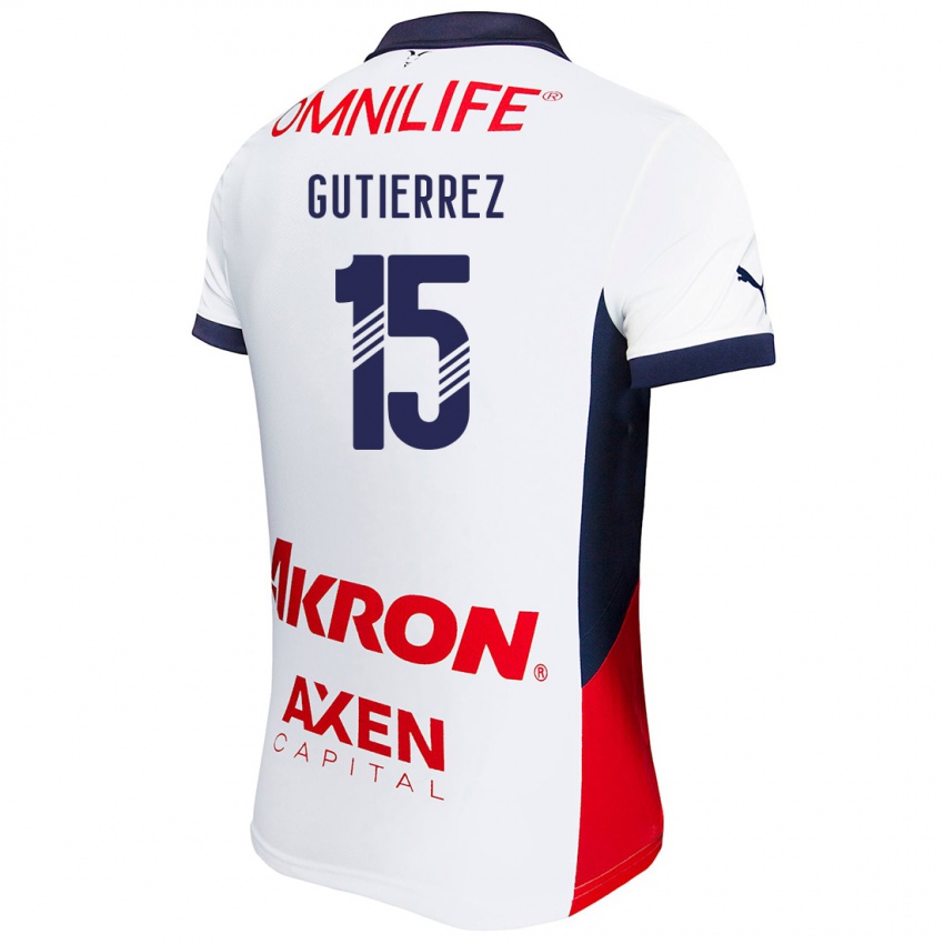 Heren Erick Gutierrez #15 Wit Rood Blauw Uitshirt Uittenue 2024/25 T-Shirt