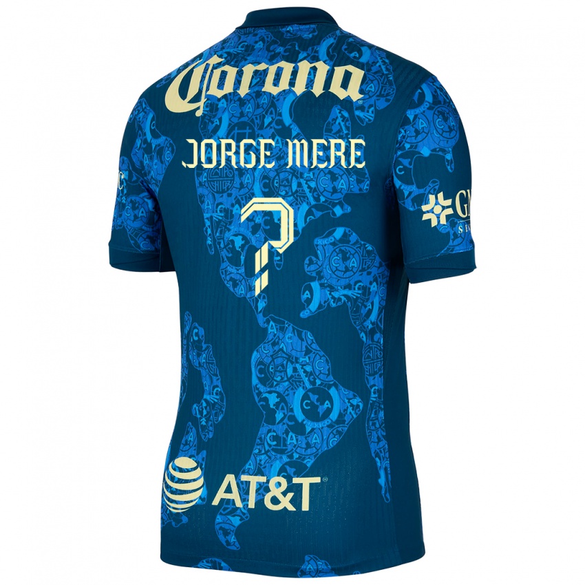 Heren Jorge Meré #0 Blauw Geel Uitshirt Uittenue 2024/25 T-Shirt