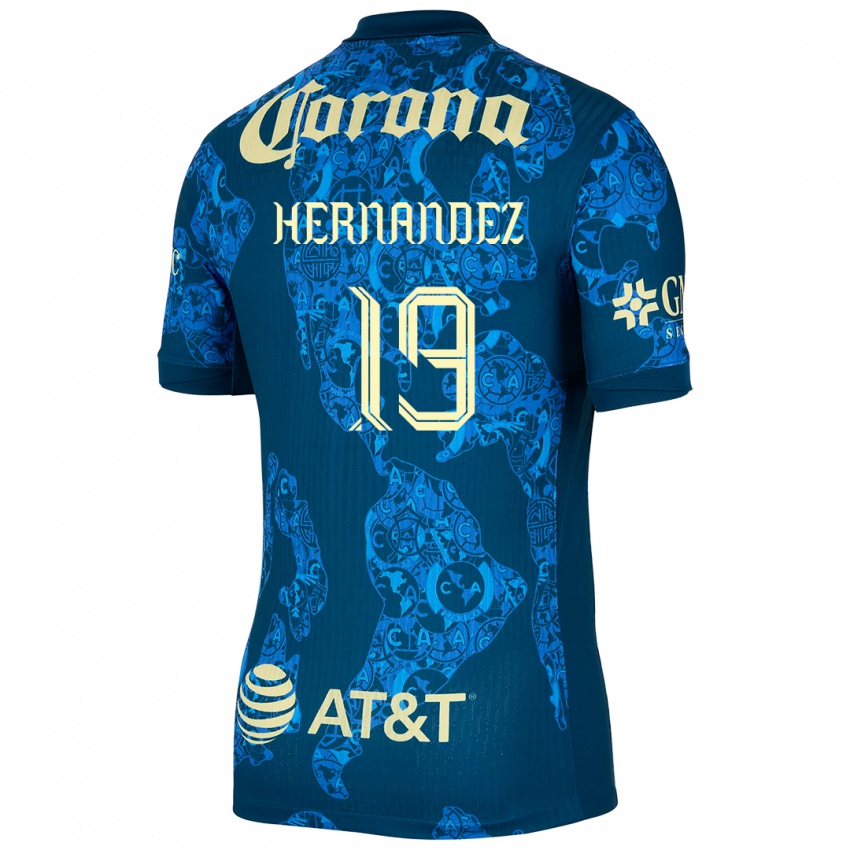 Heren Illian Hernández #19 Blauw Geel Uitshirt Uittenue 2024/25 T-Shirt