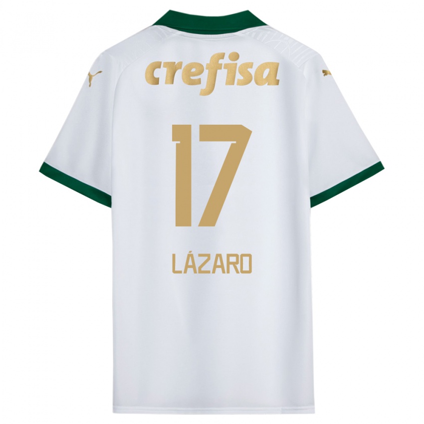 Heren Lazaro #17 Wit Groen Uitshirt Uittenue 2024/25 T-Shirt