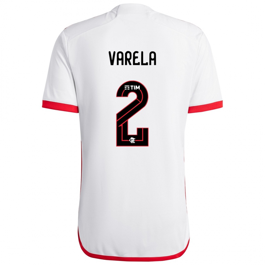 Heren Guillermo Varela #2 Wit Rood Uitshirt Uittenue 2024/25 T-Shirt