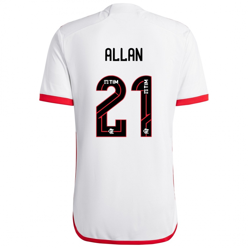 Heren Allan #21 Wit Rood Uitshirt Uittenue 2024/25 T-Shirt