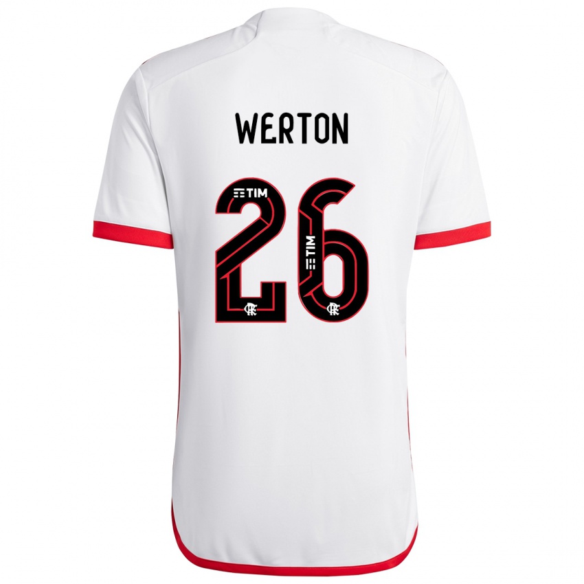 Heren Werton #26 Wit Rood Uitshirt Uittenue 2024/25 T-Shirt