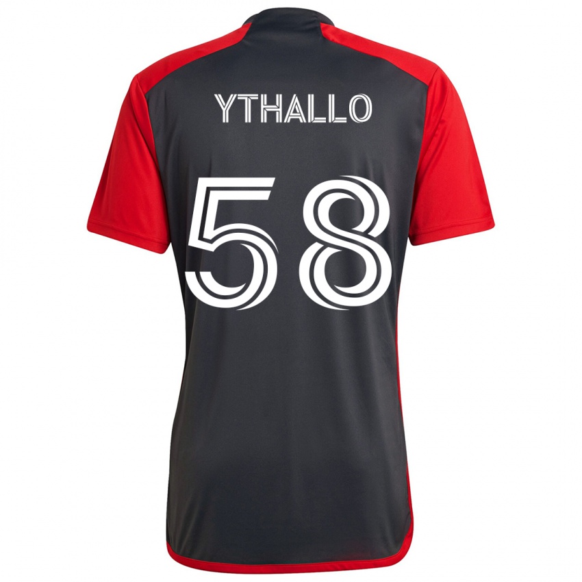 Dames Ythallo #58 Grijs Rood Thuisshirt Thuistenue 2024/25 T-Shirt