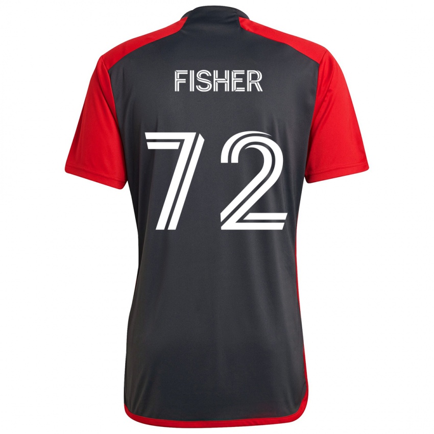 Dames Mark Fisher #72 Grijs Rood Thuisshirt Thuistenue 2024/25 T-Shirt