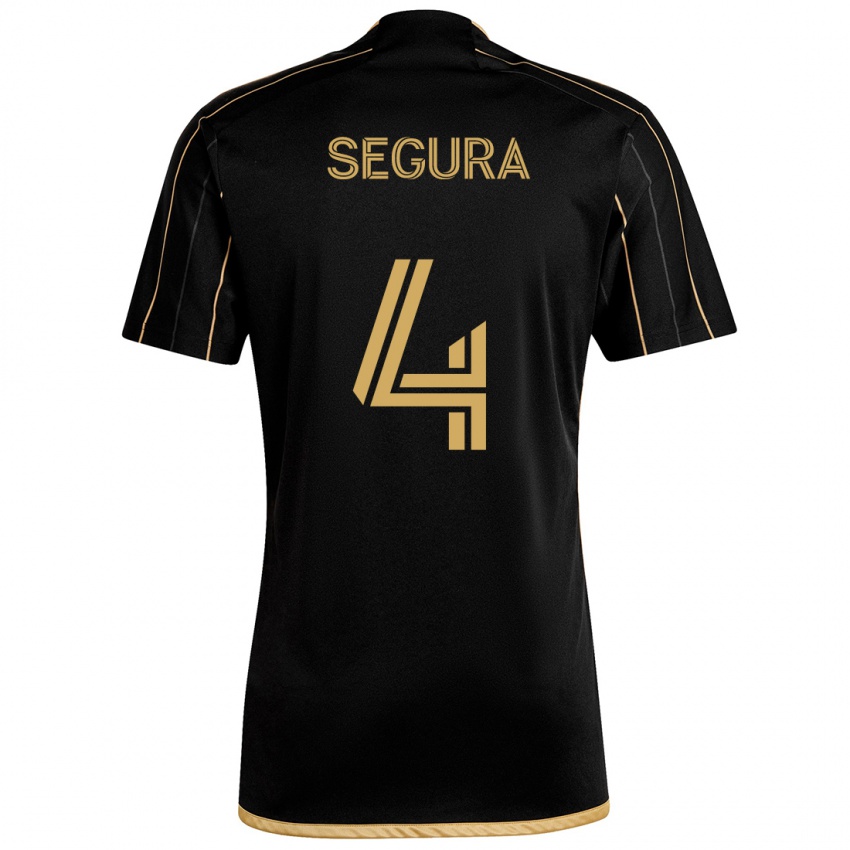 Dames Eddie Segura #4 Zwart Goud Thuisshirt Thuistenue 2024/25 T-Shirt