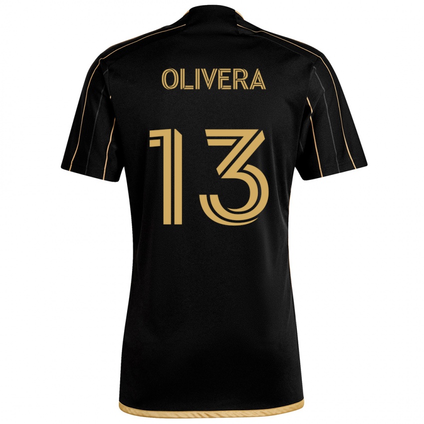 Dames Cristian Olivera #13 Zwart Goud Thuisshirt Thuistenue 2024/25 T-Shirt