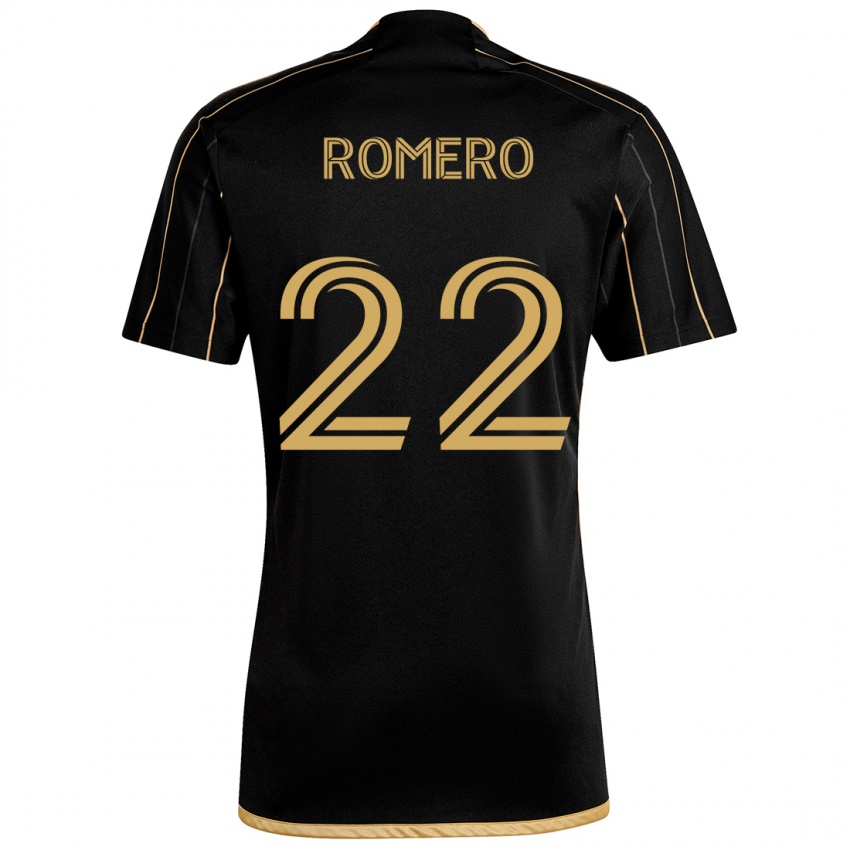 Dames Abraham Romero #22 Zwart Goud Thuisshirt Thuistenue 2024/25 T-Shirt