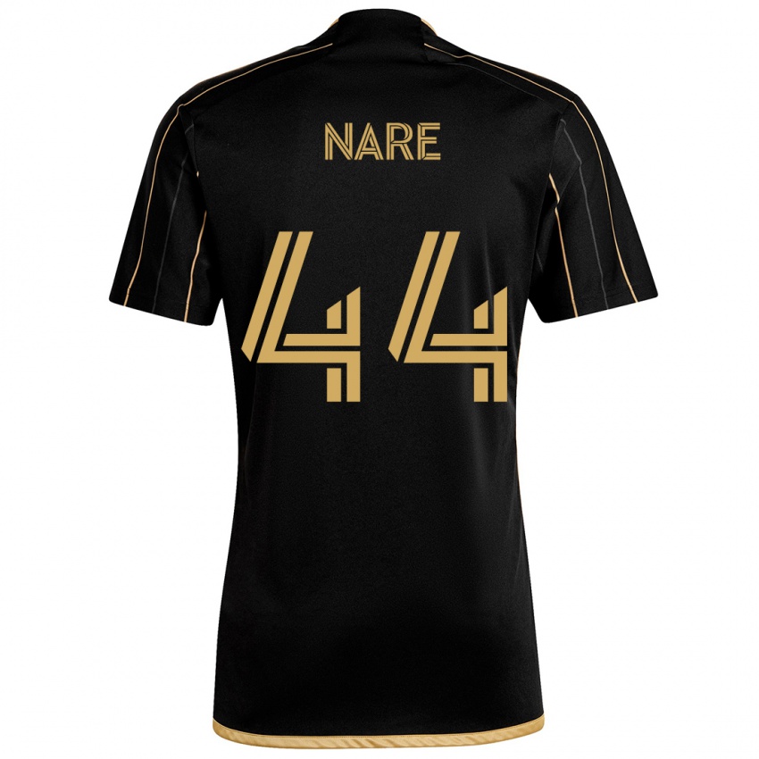 Dames Thabo Nare #44 Zwart Goud Thuisshirt Thuistenue 2024/25 T-Shirt