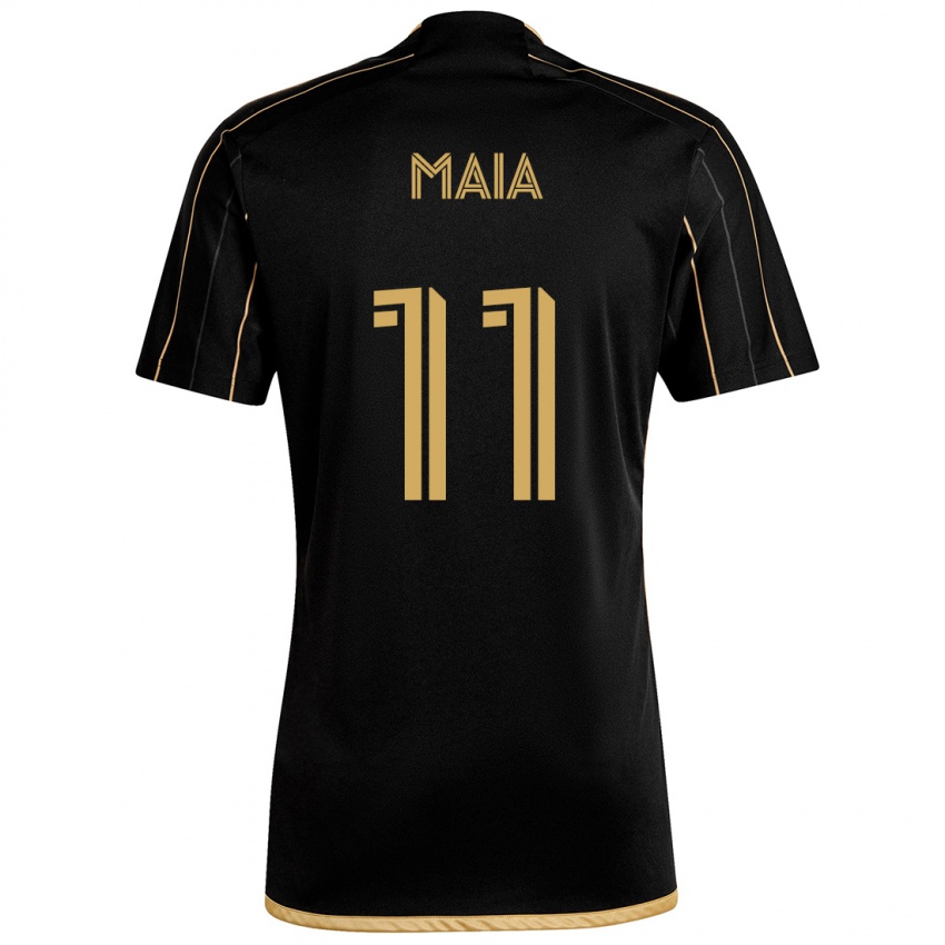 Dames Matheus Maia #11 Zwart Goud Thuisshirt Thuistenue 2024/25 T-Shirt