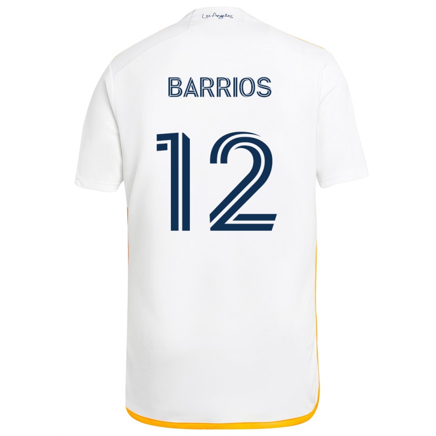 Dames Michael Barrios #12 Wit Geel Thuisshirt Thuistenue 2024/25 T-Shirt