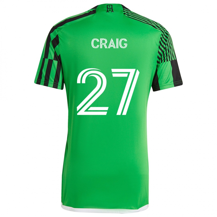 Dames Brandan Craig #27 Groen Zwart Thuisshirt Thuistenue 2024/25 T-Shirt