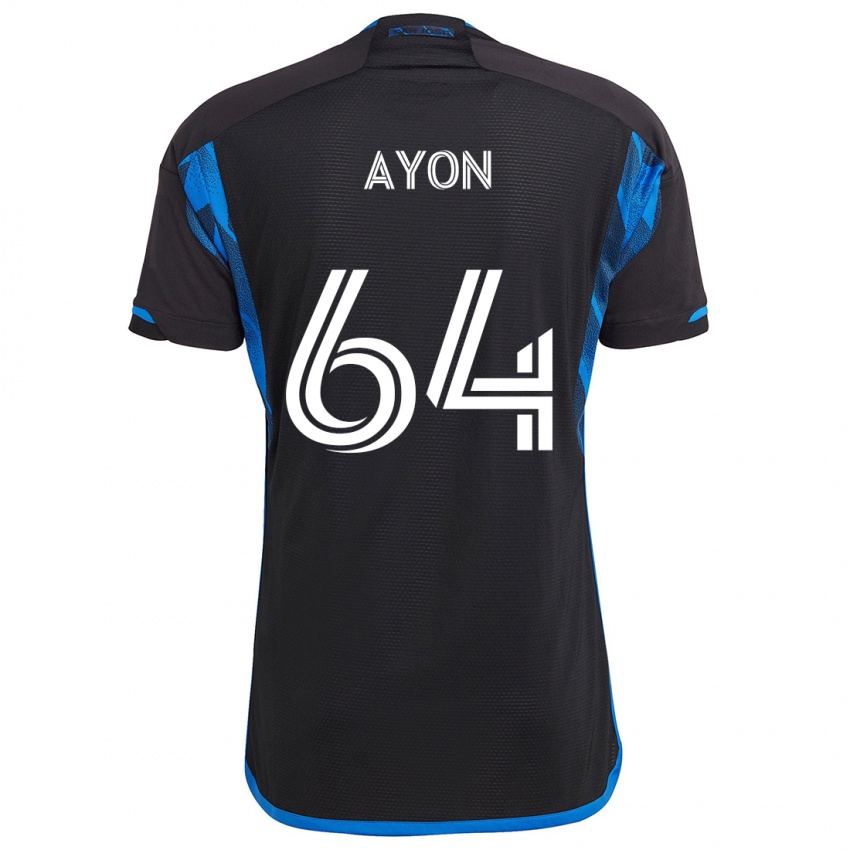 Dames Jerry Ayon #64 Blauw Zwart Thuisshirt Thuistenue 2024/25 T-Shirt