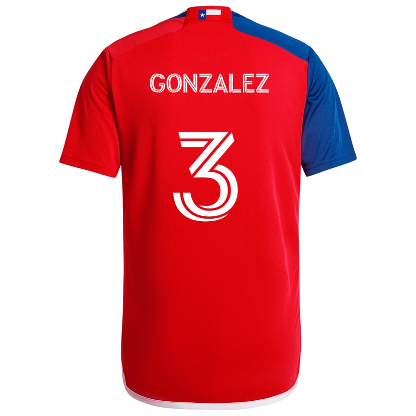 Dames Omar González #3 Blauw Rood Thuisshirt Thuistenue 2024/25 T-Shirt