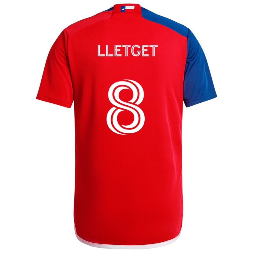 Dames Sebastian Lletget #8 Blauw Rood Thuisshirt Thuistenue 2024/25 T-Shirt