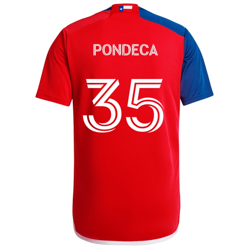 Dames Tomas Pondeca #35 Blauw Rood Thuisshirt Thuistenue 2024/25 T-Shirt