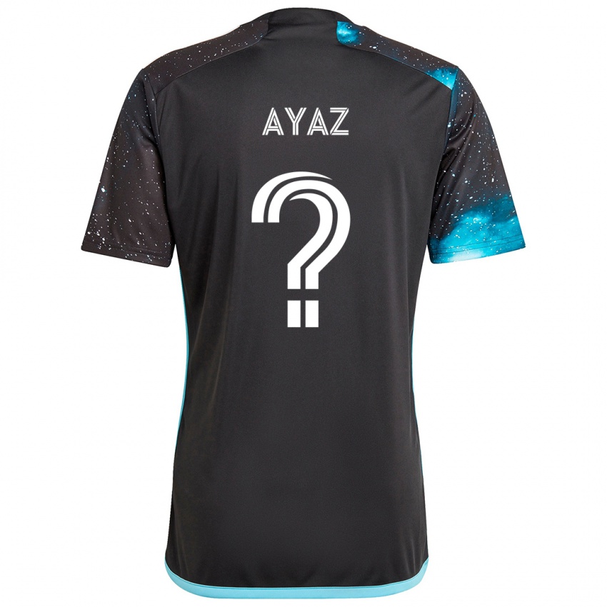 Dames Luke Ayaz #0 Zwart Blauw Thuisshirt Thuistenue 2024/25 T-Shirt