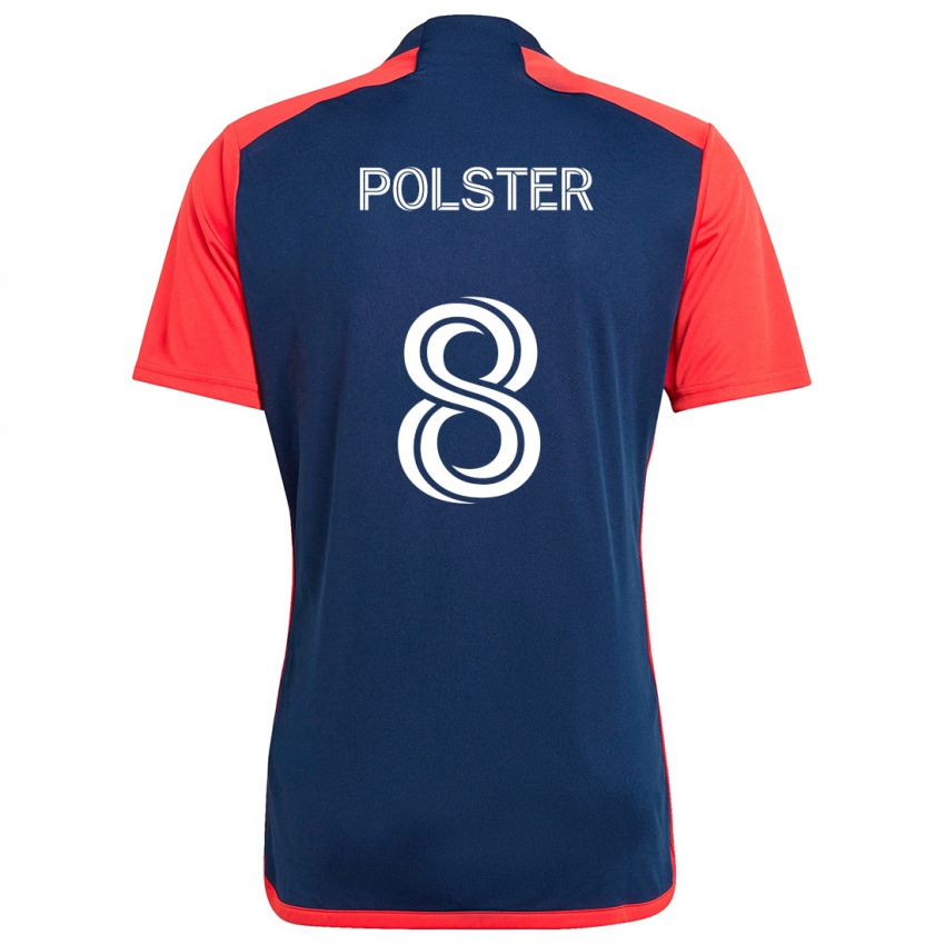 Dames Matt Polster #8 Blauw Rood Thuisshirt Thuistenue 2024/25 T-Shirt