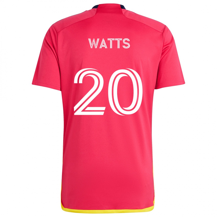 Dames Akil Watts #20 Rood Blauw Thuisshirt Thuistenue 2024/25 T-Shirt