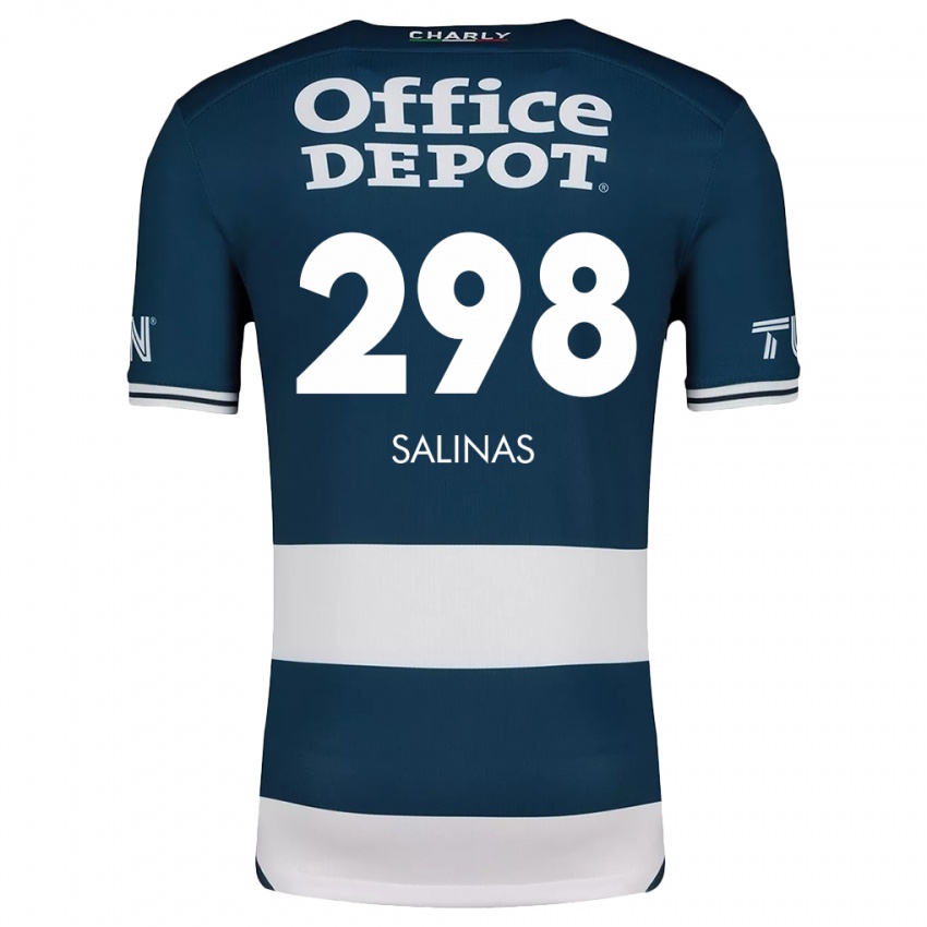 Dames Jesús Salinas #298 Blauw Wit Thuisshirt Thuistenue 2024/25 T-Shirt