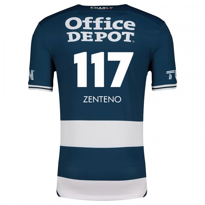 Dames Gustavo Zenteno #117 Blauw Wit Thuisshirt Thuistenue 2024/25 T-Shirt