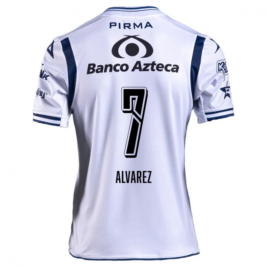 Dames Daniel Álvarez #7 Wit Marineblauw Thuisshirt Thuistenue 2024/25 T-Shirt