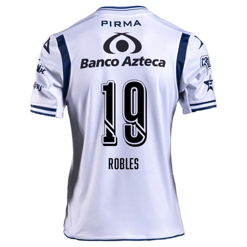 Dames Ángel Robles #19 Wit Marineblauw Thuisshirt Thuistenue 2024/25 T-Shirt