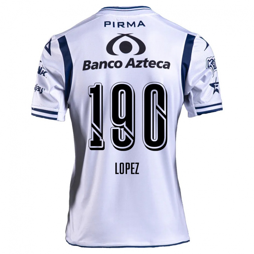 Dames Josué López #190 Wit Marineblauw Thuisshirt Thuistenue 2024/25 T-Shirt