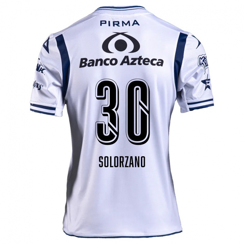 Dames Aisha Solórzano #30 Wit Marineblauw Thuisshirt Thuistenue 2024/25 T-Shirt