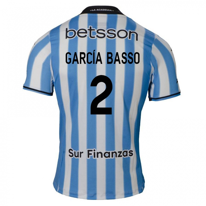 Dames Agustín García Basso #2 Blauw Wit Zwart Thuisshirt Thuistenue 2024/25 T-Shirt