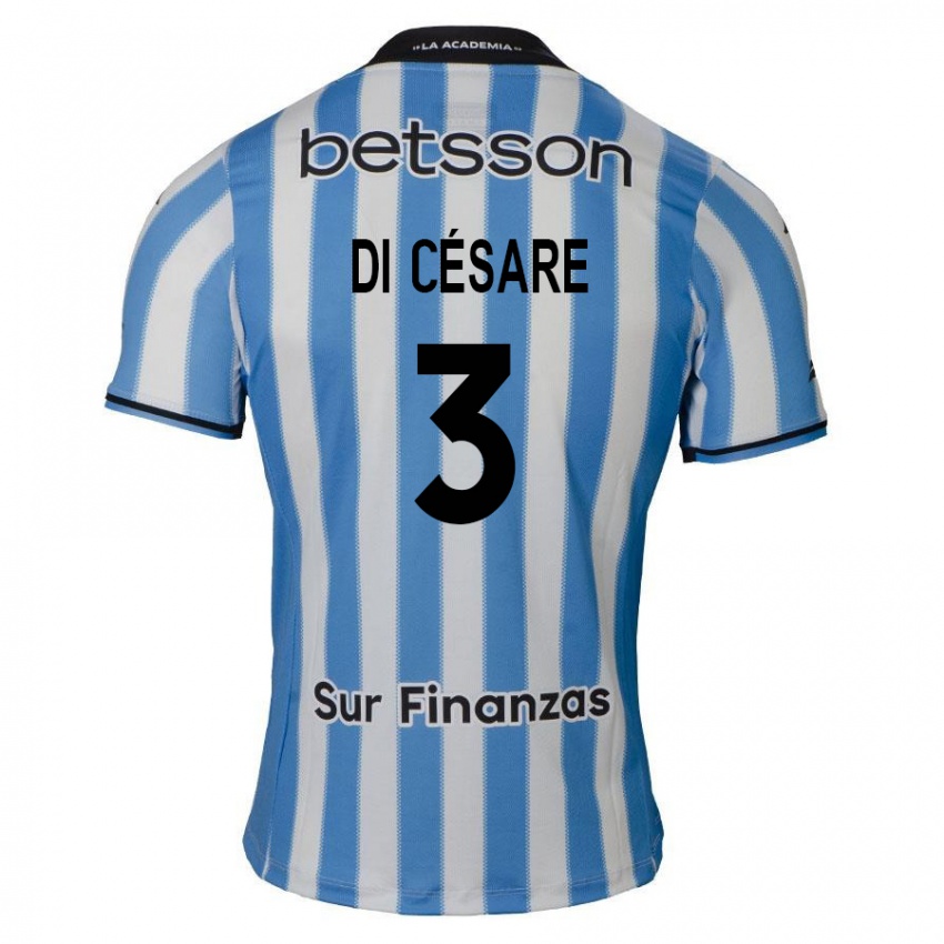 Dames Marco Di Césare #3 Blauw Wit Zwart Thuisshirt Thuistenue 2024/25 T-Shirt