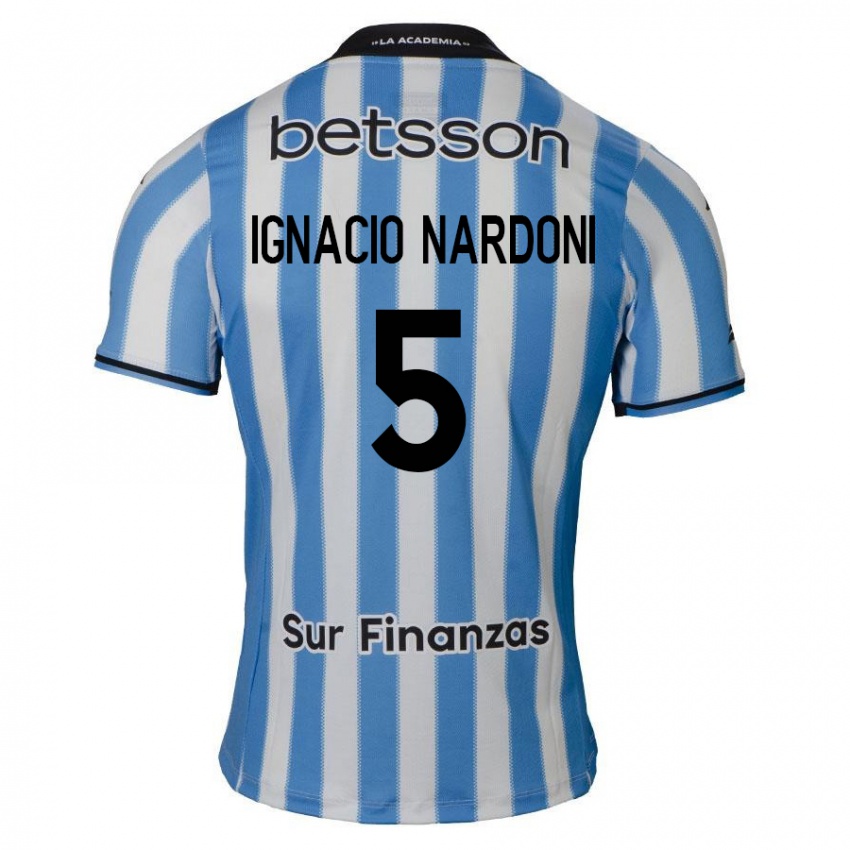 Dames Juan Ignacio Nardoni #5 Blauw Wit Zwart Thuisshirt Thuistenue 2024/25 T-Shirt