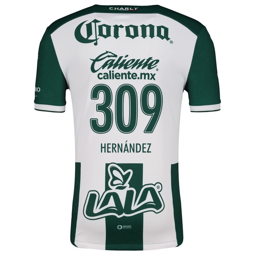 Dames Julio Hernández #309 Groen Wit Thuisshirt Thuistenue 2024/25 T-Shirt