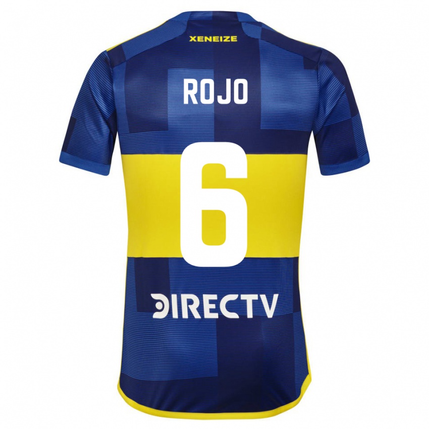 Dames Marcos Rojo #6 Blauw Geel Thuisshirt Thuistenue 2024/25 T-Shirt