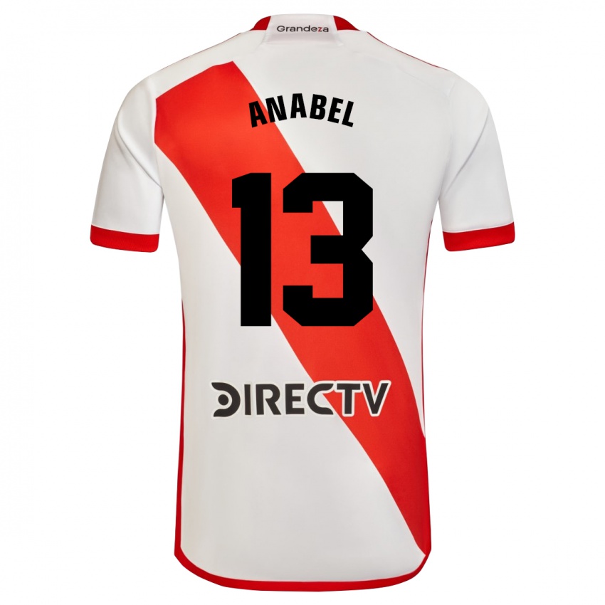 Dames Giuliana Anabel González Ranzuglia #13 Wit Rood Thuisshirt Thuistenue 2024/25 T-Shirt