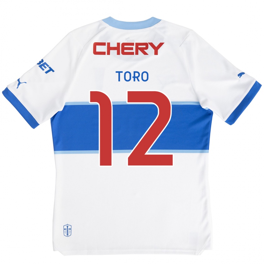 Dames Ian Toro #12 Wit Blauw Thuisshirt Thuistenue 2024/25 T-Shirt