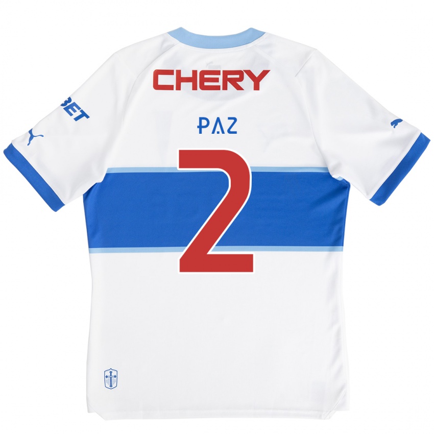 Dames Nehuen Paz #2 Wit Blauw Thuisshirt Thuistenue 2024/25 T-Shirt