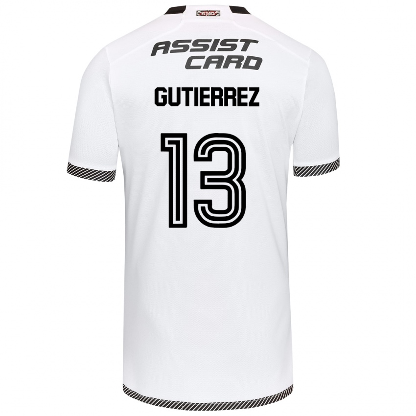 Dames Bruno Gutiérrez #13 Wit Zwart Thuisshirt Thuistenue 2024/25 T-Shirt