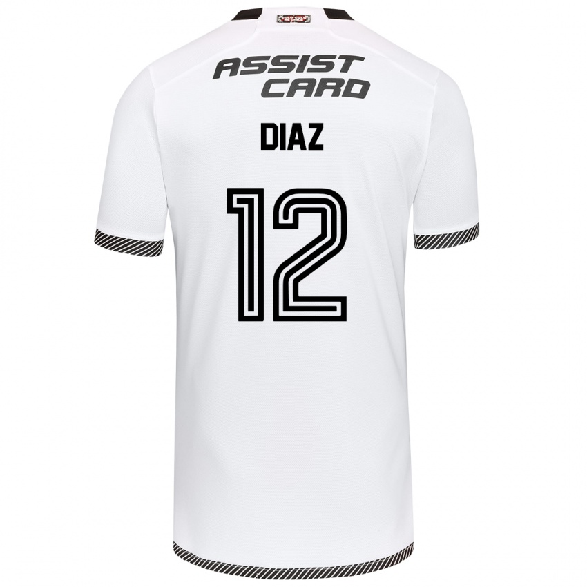 Dames Javiera Díaz #12 Wit Zwart Thuisshirt Thuistenue 2024/25 T-Shirt