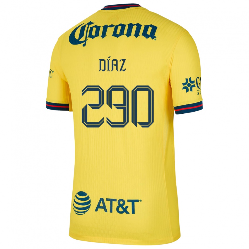 Dames Julio Díaz #290 Geel Blauw Thuisshirt Thuistenue 2024/25 T-Shirt