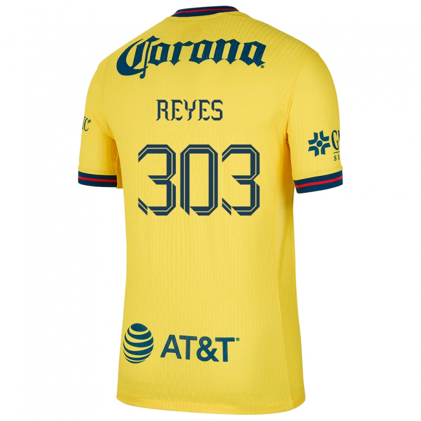 Dames Diego Reyes #303 Geel Blauw Thuisshirt Thuistenue 2024/25 T-Shirt