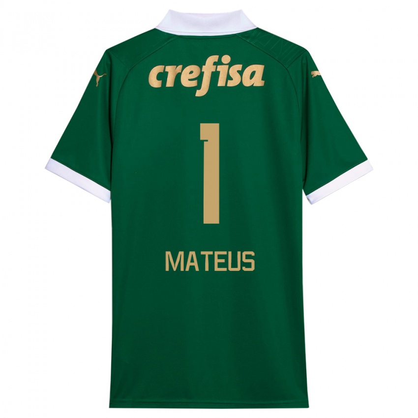 Dames Mateus #1 Groen Wit Thuisshirt Thuistenue 2024/25 T-Shirt