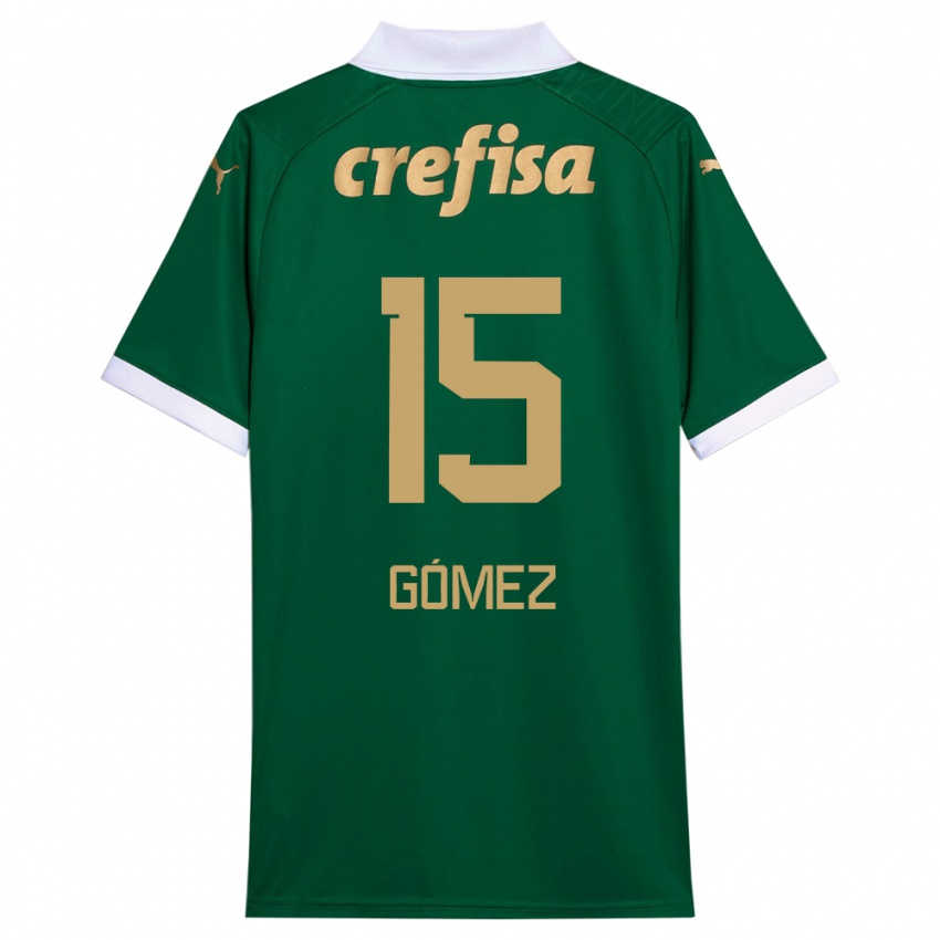 Dames Gustavo Gomez #15 Groen Wit Thuisshirt Thuistenue 2024/25 T-Shirt