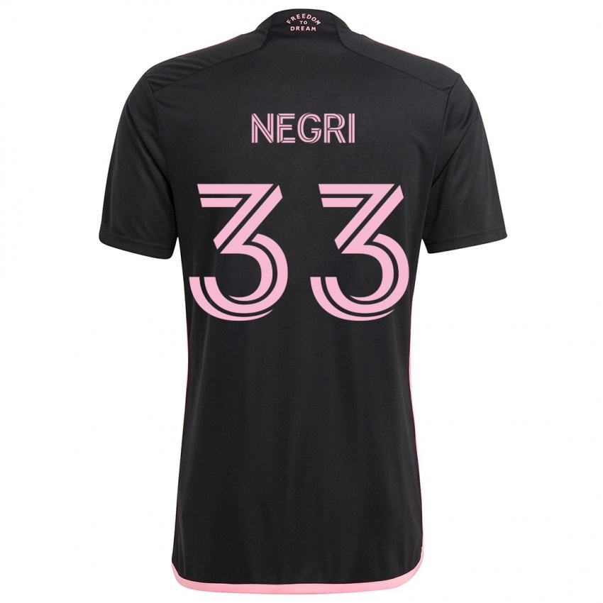 Dames Franco Negri #33 Zwart Uitshirt Uittenue 2024/25 T-Shirt