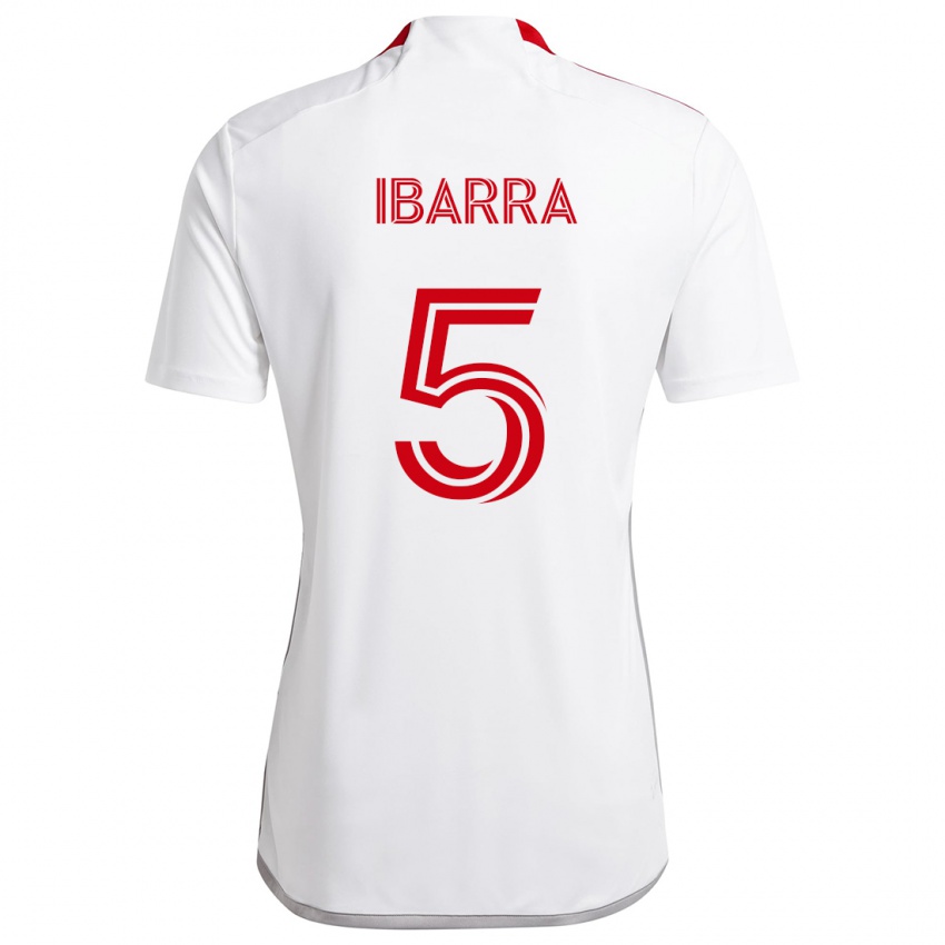 Dames Franco Ibarra #5 Wit Rood Uitshirt Uittenue 2024/25 T-Shirt