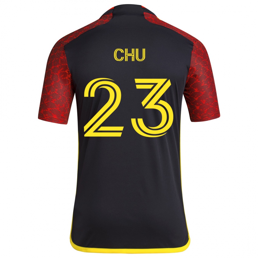 Dames Leo Chu #23 Rood Zwart Uitshirt Uittenue 2024/25 T-Shirt