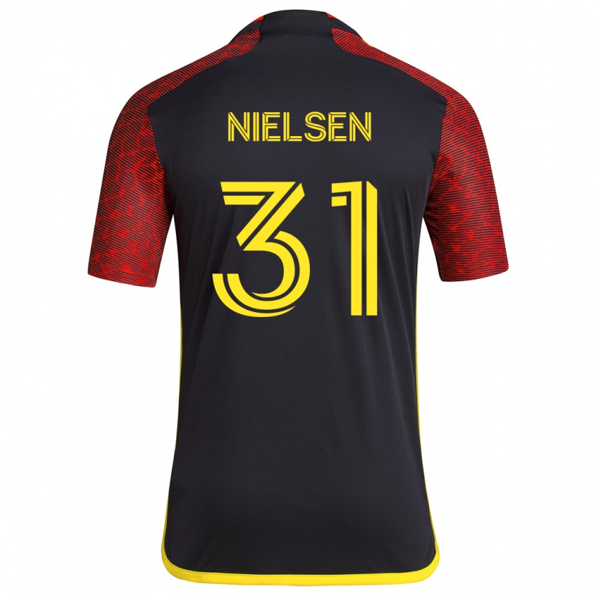 Dames Madeline Nielsen #31 Rood Zwart Uitshirt Uittenue 2024/25 T-Shirt