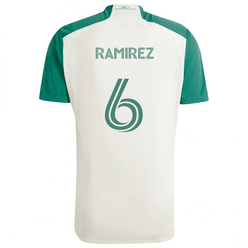 Dames Alonso Ramírez #6 Bruine Kleuren Groen Uitshirt Uittenue 2024/25 T-Shirt