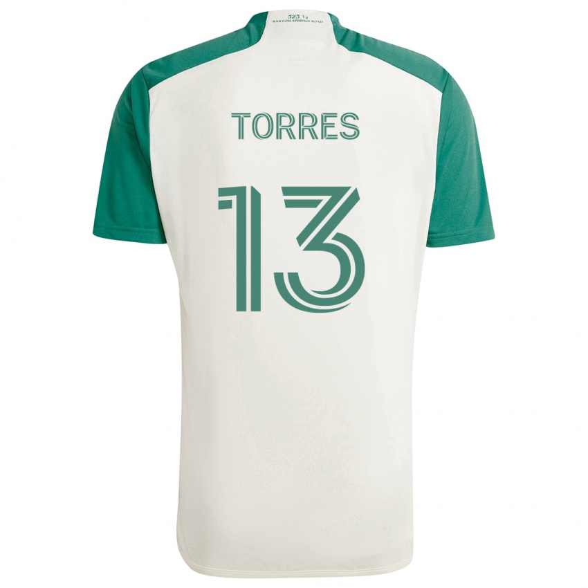 Dames Leo Torres #13 Bruine Kleuren Groen Uitshirt Uittenue 2024/25 T-Shirt